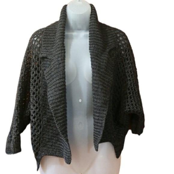 Theory Black Doleman Chunky Knit Open Cardigan Sweater Small Oversized - Picture 1 of 12